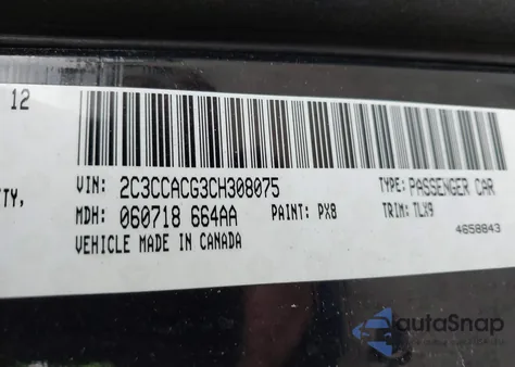 2012 Chrysler 300 Limited from USA, damaged, VIN 2C3CCACG3CH308075